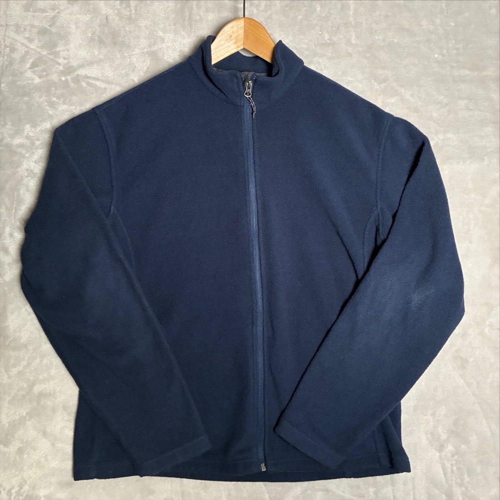 Port Authority Mens XL Navy Blue Full Zip Fleece Jacket F217 Soft Outerwear